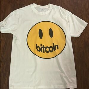 White T-Shirt with Bitcoin Smiley Face